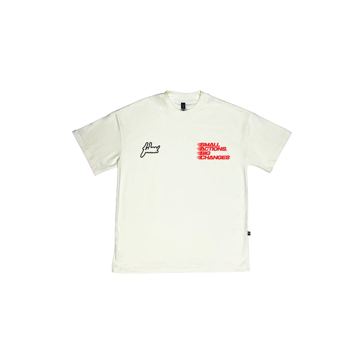 Small Action  Oversize tee | Vanilla  | Bl, R | FSHNS