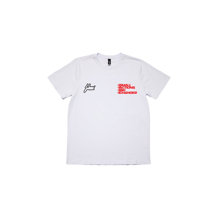 Small Action Premium tee | White |  Bl , Red |  FSHNS