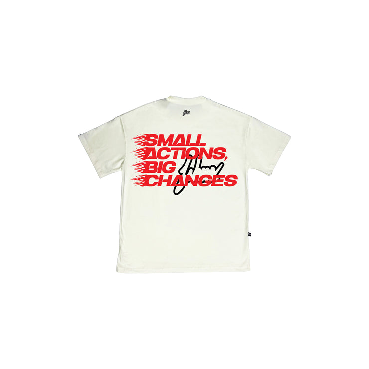 Small Action  Oversize tee | Vanilla  | Bl, R | FSHNS