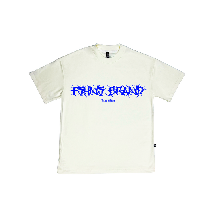 Scary Letter Oversize tee |  Vanilla, Royal Blue  |  FSHNS