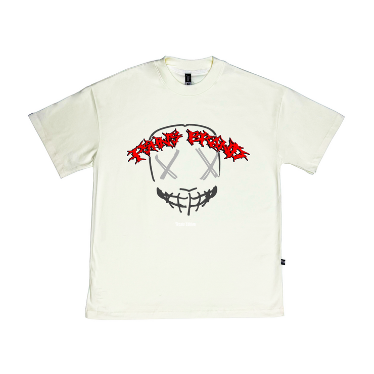 Scary Mask Oversize tee |  Vanilla , Red, White  , Reflective  |  FSHNS