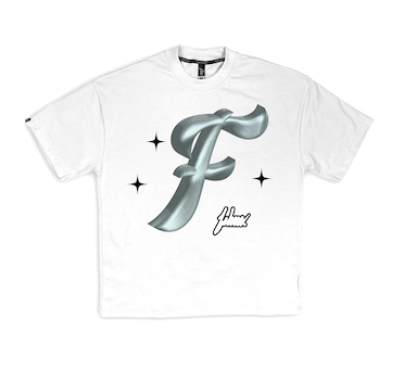 Big F Stars Oversize  |  White | Grey design, Black stars