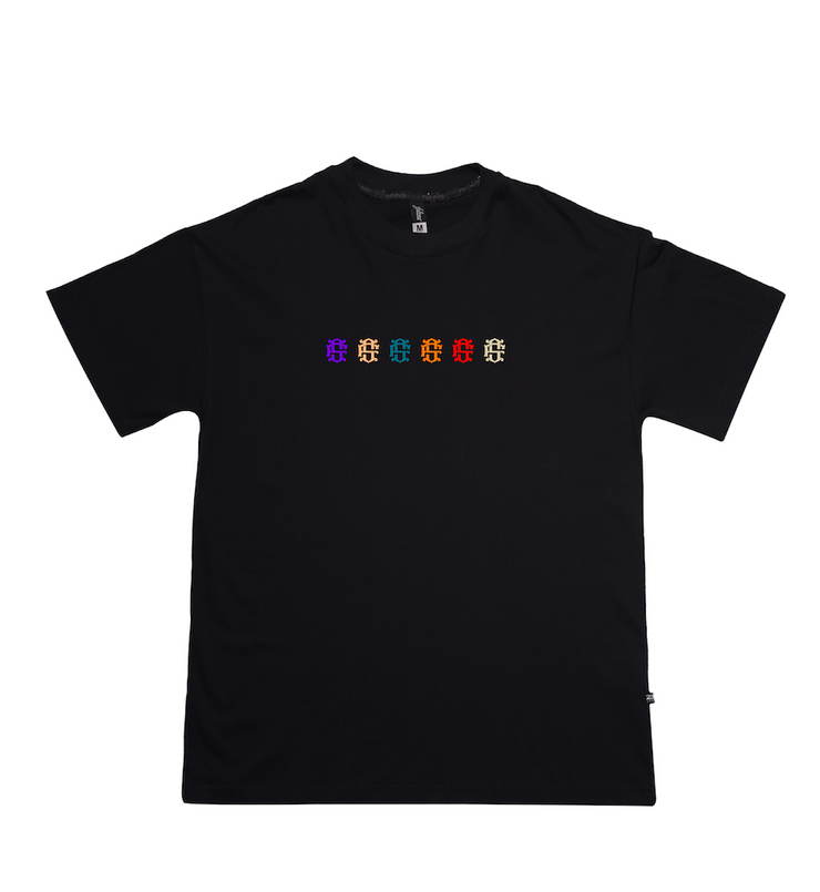 Multilogo OVERSIZE tee | Black , Multicolors  | Zorath Collection
