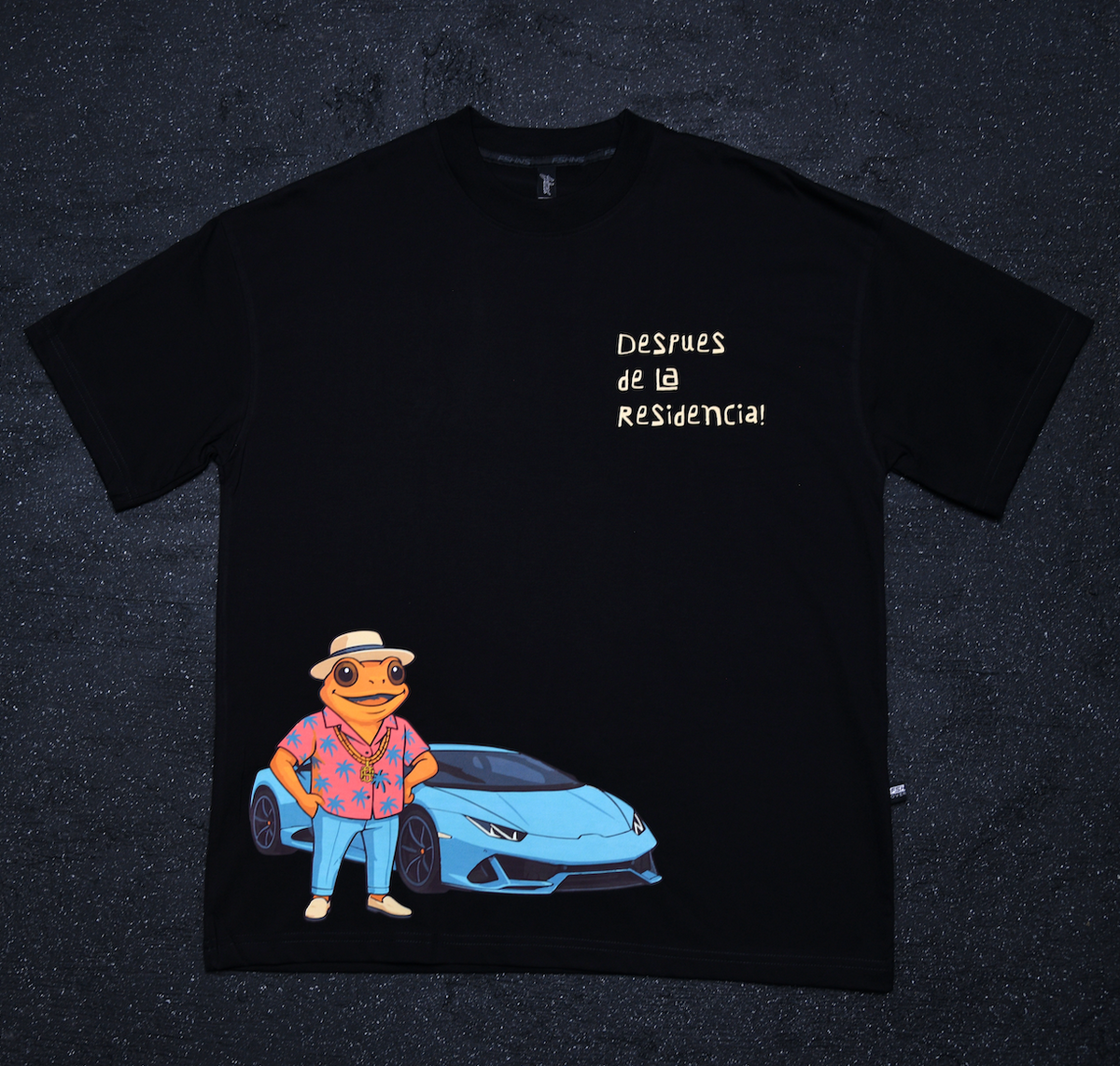 Concho Lambo Oversize tee | Black , Teal | Sapo Concho Collection ...