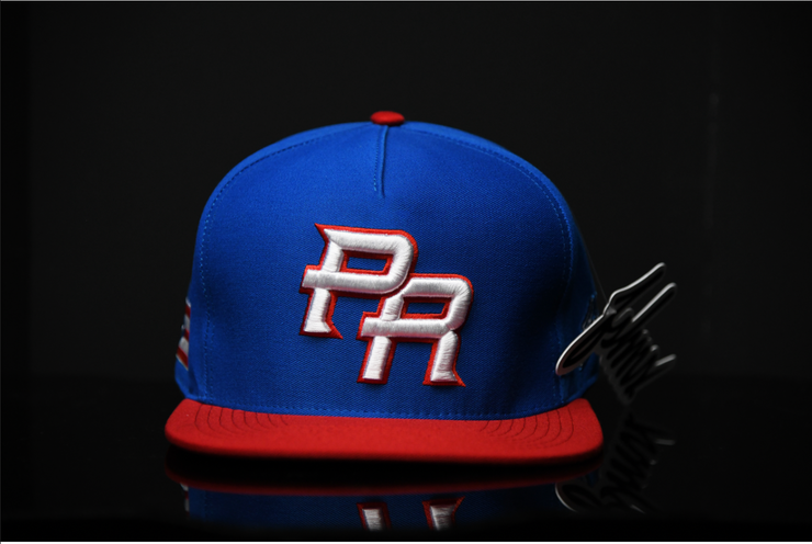 PR SNAPBACK |  BLUE & RED  | WHITE & RED