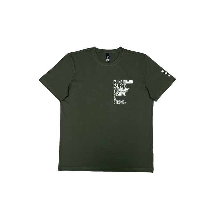 COMBAT LETTER  TEE | OLIVE  | WHITE  DESIGN