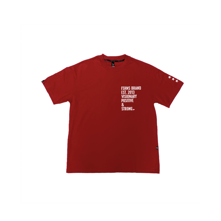 COMBAT LETTER OVERSIZE TEE | RED   | WHITE  DESIGN