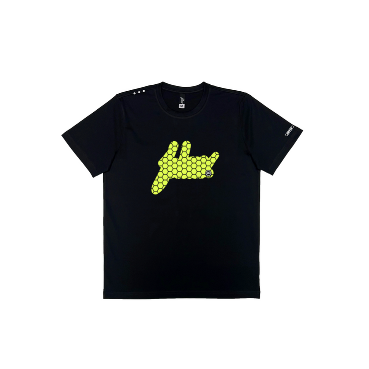 HONEYCOMB TEE | BLACK  | YELLOW NEON  DESIGN