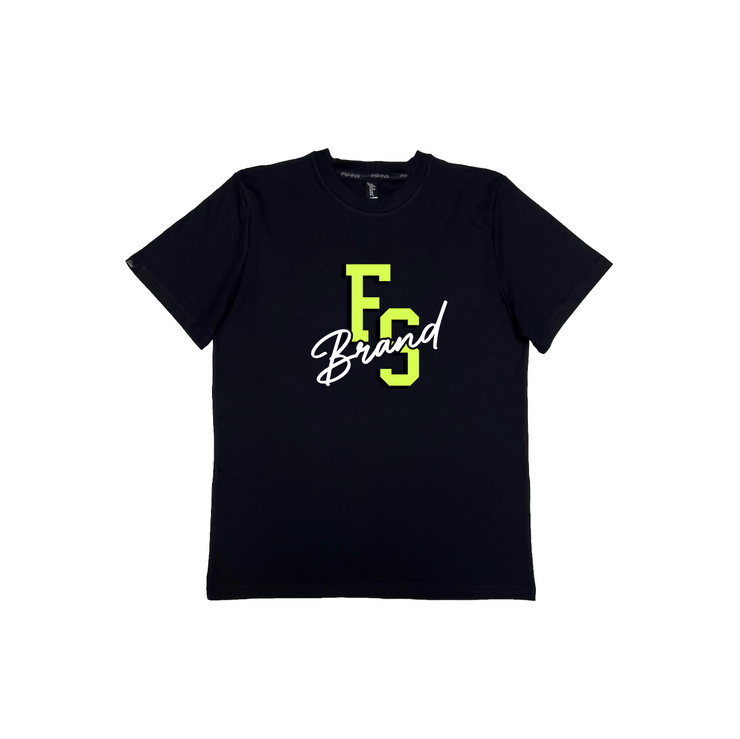 ROYALTY TEE |  BLACK   |  YELLOW NEON AND WHITE DESIGN