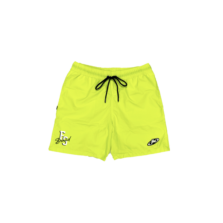 ROYALTY  HYDRID SHORT  |  YELLOW NEON   | WHITE  AND BLACK  DESIGN