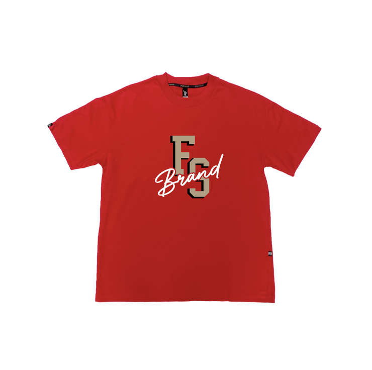 ROYALTY OVERSIZE TEE  |  RED  | GOLD AND WHITE DESIGN