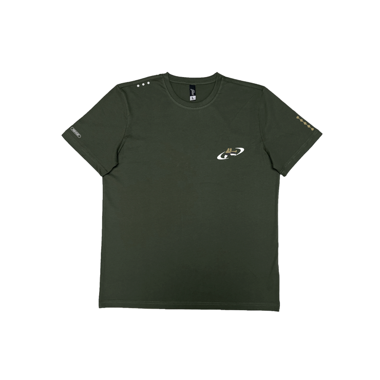 MEDIUM LOGO  SATURN  TEE | OLIVE |  G, BL, GL, W