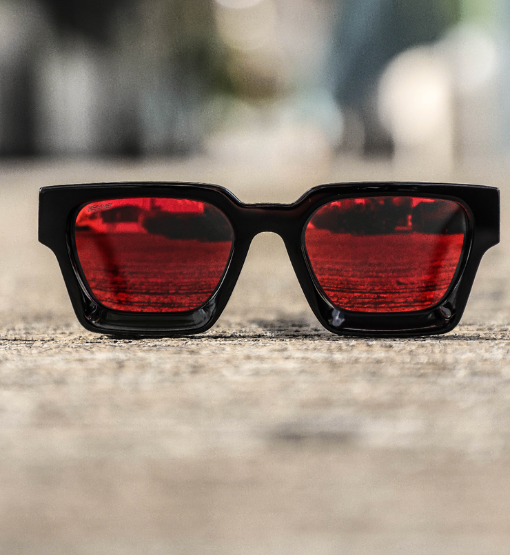 Polarized Kronos Sunglasses| Black  |  Red , White