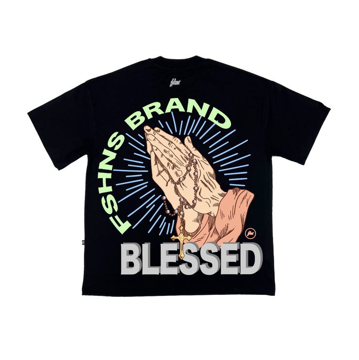 Blessed Hands Oversize | Black  |Green, grey  design