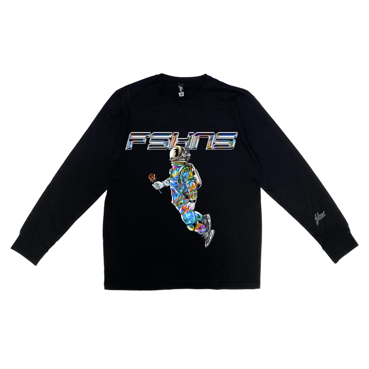 Astro Anodized  Long sleeve   | Black  |Metallic colors letters