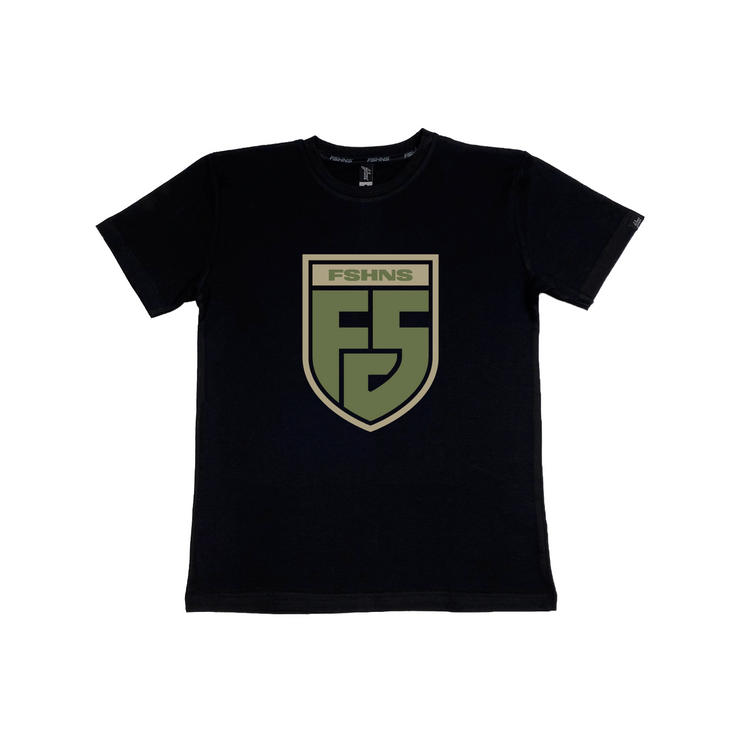 FS Shield  | Tee Black  | Olive & Beige | Space Race