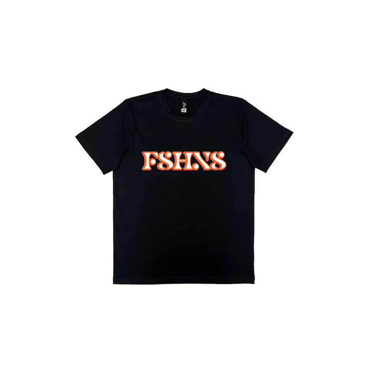 Sonar letter tee | Black |Orange neon , White