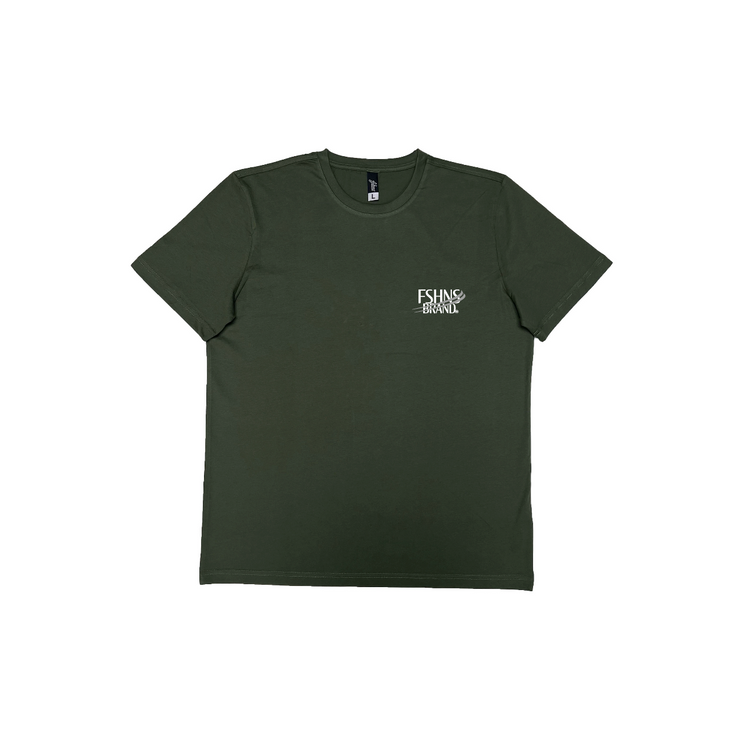 Brushstroke Letters  Premium  Tee  | Olive |White, White