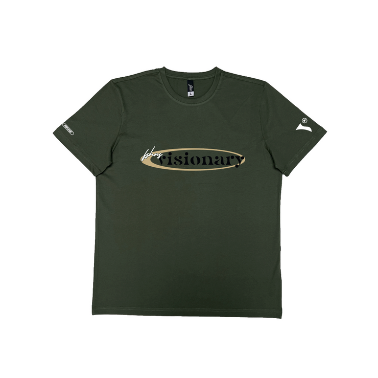 Visionary  Oval  Logo Premium Tee |Olive  | Gold , Bl (Gl)