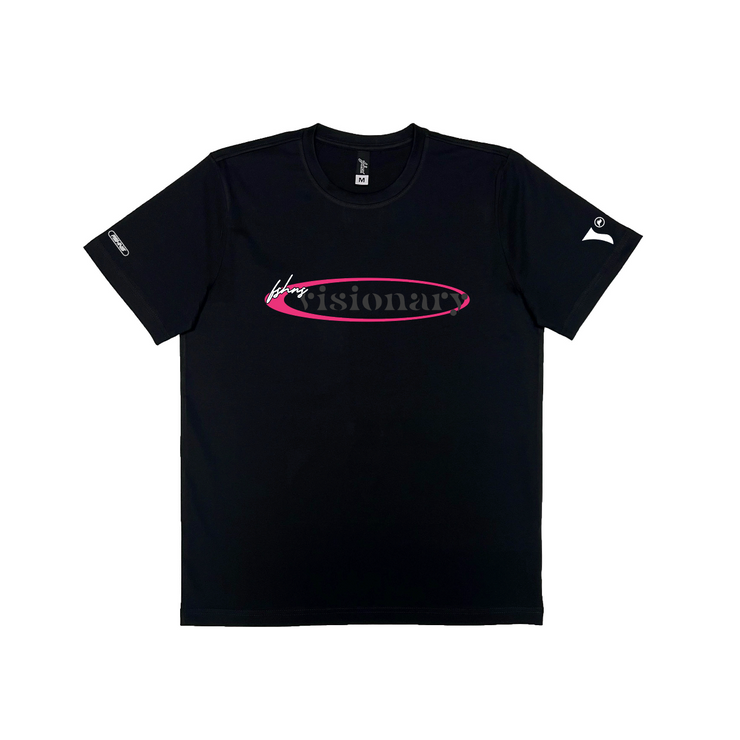 Visionary  Oval  Logo Premium Tee | Black | Fush,Bl (Gl)