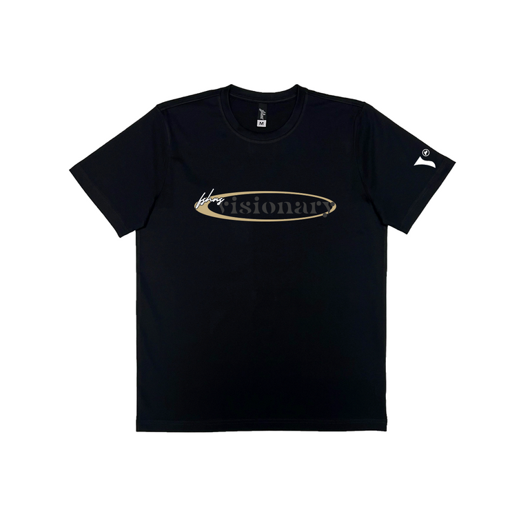 Visionary  Oval  Logo Premium Tee | Black | Gld,Bl (GL)