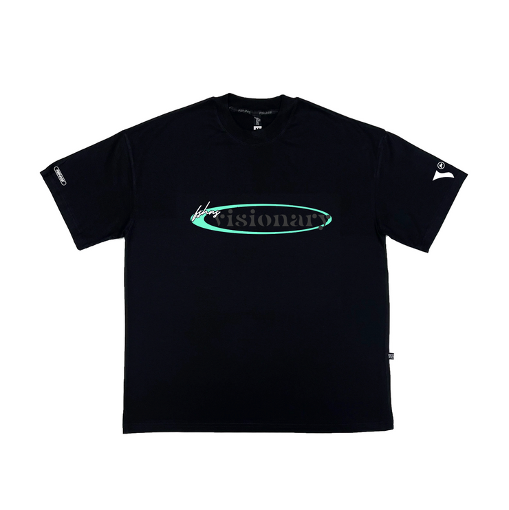 Visionary Oval Logo Oversize tee  | Black |Teal ,Bl, (GL)