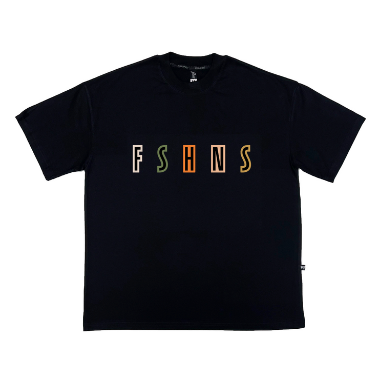 Letter Signs Oversize Tee | Black | EarthColors   |  FSHNS