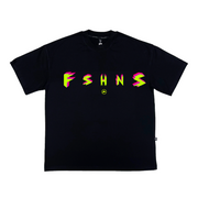 Powerful Positive Oversize Tee | Black  | Yellow Neon, Fuchsia |  FSHNS