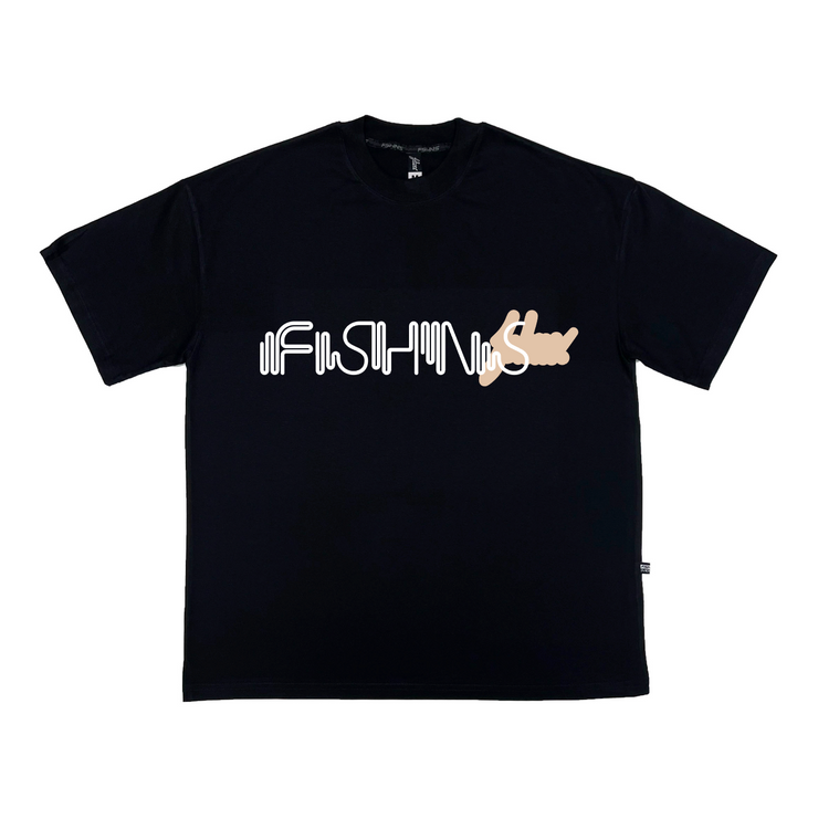 Radar Signal Oversize Tee | Black | White, Beige |  FSHNS