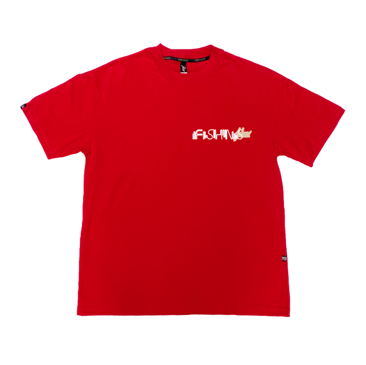 Radar Signal Oversize Tee | Red   | White, Beige |  FSHNS