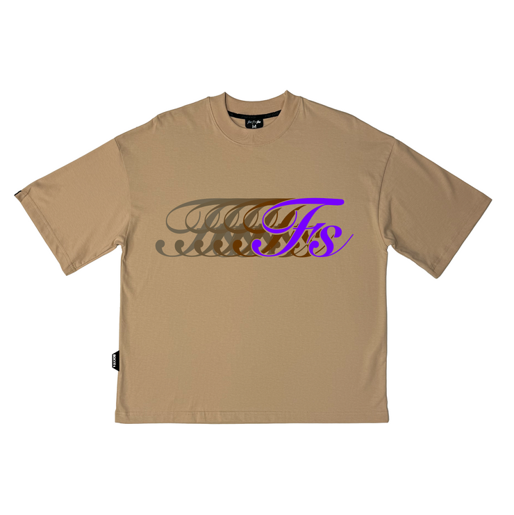 Infinity  Stella Boxy Tee | Beige , Chocolate , Purple  |  FSHNS