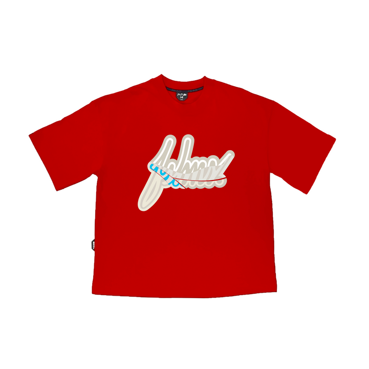 Chopped Big Logo Boxy Tee | Red, Grey, Blue  |  FSHNS