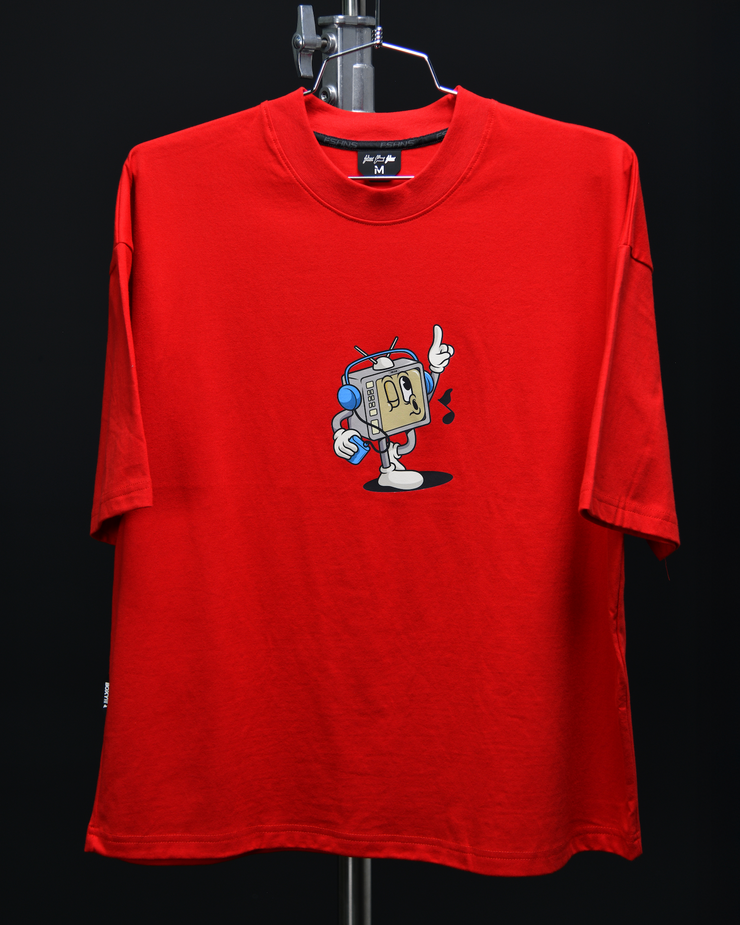 Old TV Comic Boxy Tee |  Red , Multi |  FSHNS