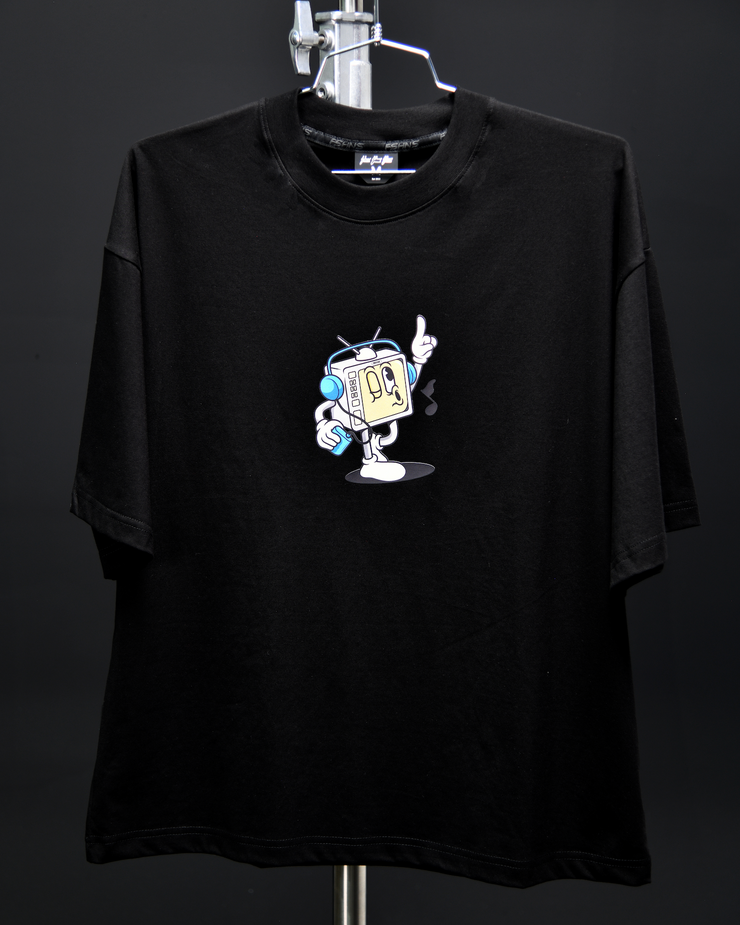 Old TV Comic Boxy Tee | Black, Multi |  FSHNS