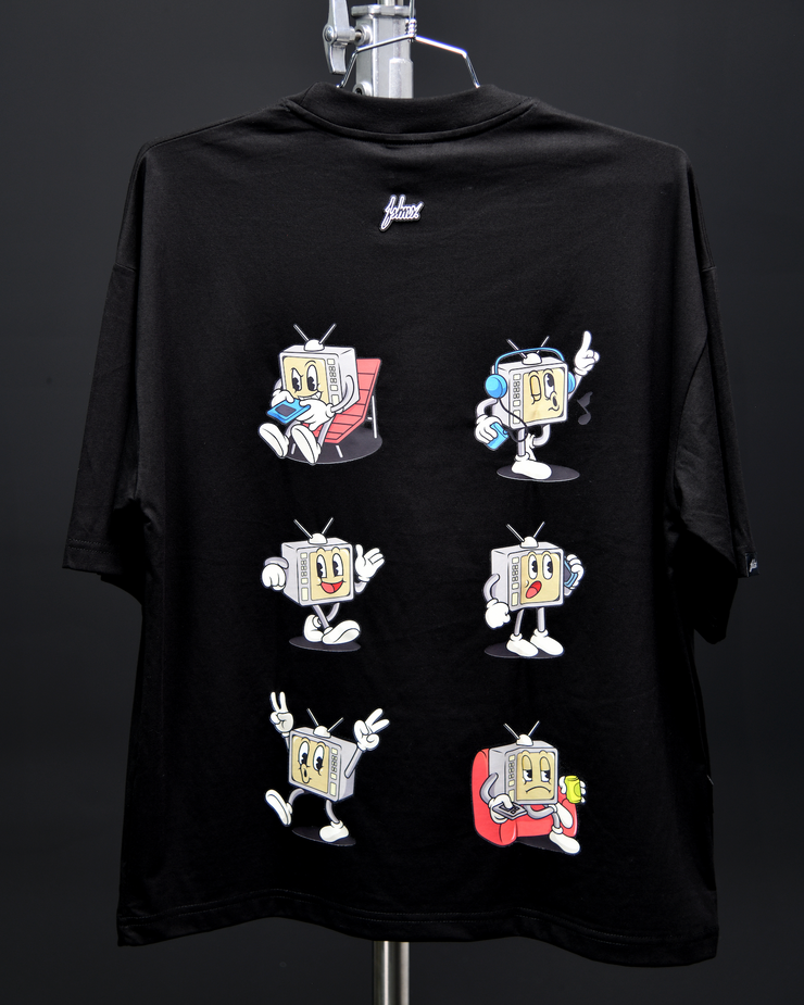 Old TV Comic Boxy Tee | Black, Multi |  FSHNS