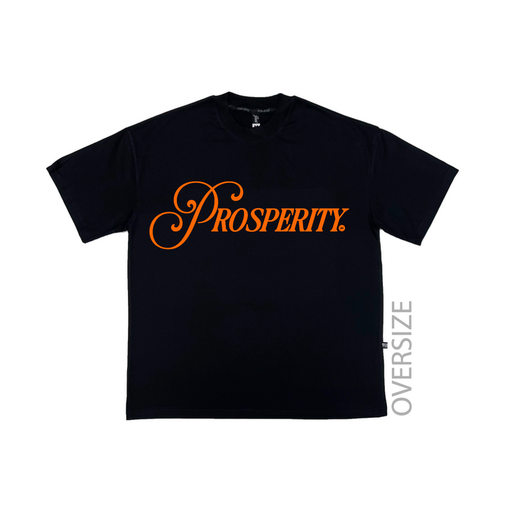 Prosperity Legacy  Oversize Tee|  Black , Orange Neon   | FSHNS