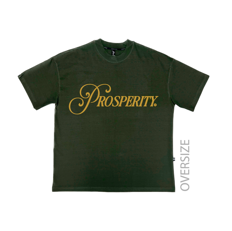 Prosperity Legacy  Oversize Tee| Olive, Metalic Gold | FSHNS