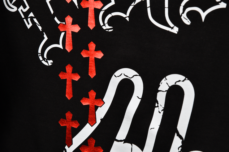 Holy Vice Oversize Tee | Black ,Red  Metalic | FSHNS Pray Collection