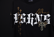Holy Vice Oversize Tee | Black, Gold Glitter   | FSHNS Pray Collection