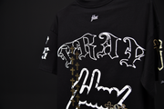 Holy Vice Oversize Tee | Black, Gold Glitter   | FSHNS Pray Collection