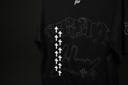 Holy Vice Oversize Tee | Black, White Glitter    | FSHNS Pray Collection