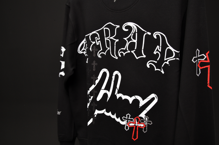 Holy Vice Crewneck| Black, Black Glitter | FSHNS Pray Collection