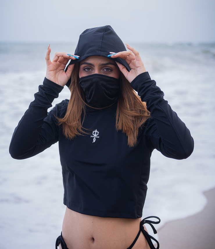 TRIDENT Women HOODED SHIRT |Black | FSHNS