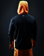 TRIDENT HOODED SHIRT |Black, Orange Neon | FSHNS