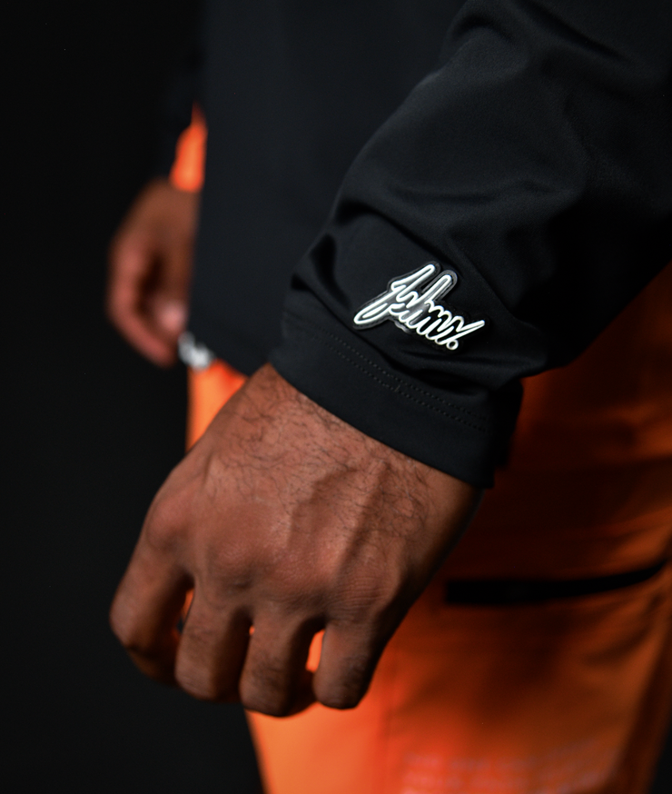 TRIDENT HOODED SHIRT |Black, Orange Neon | FSHNS
