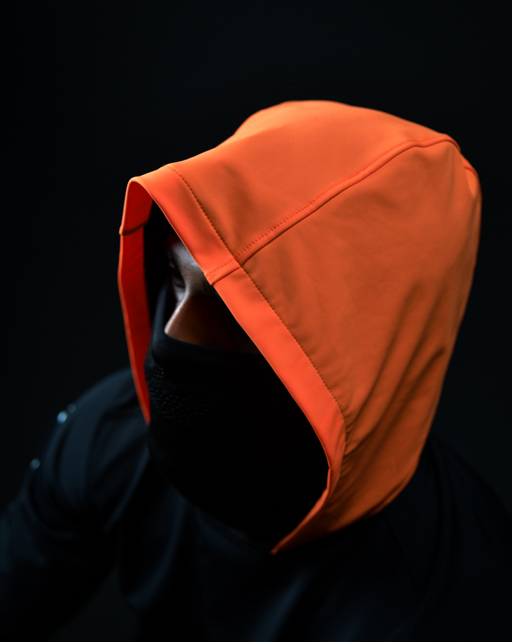 TRIDENT HOODED SHIRT |Black, Orange Neon | FSHNS