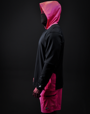 TRIDENT HOODED SHIRT |Black, Hot Pink | FSHNS