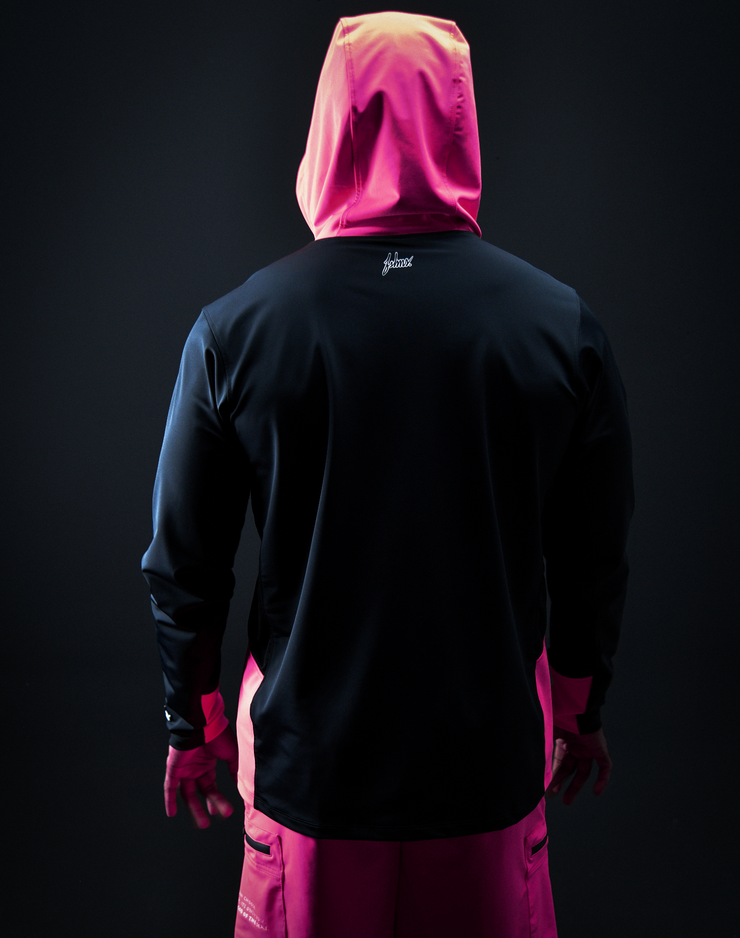 TRIDENT HOODED SHIRT |Black, Hot Pink | FSHNS