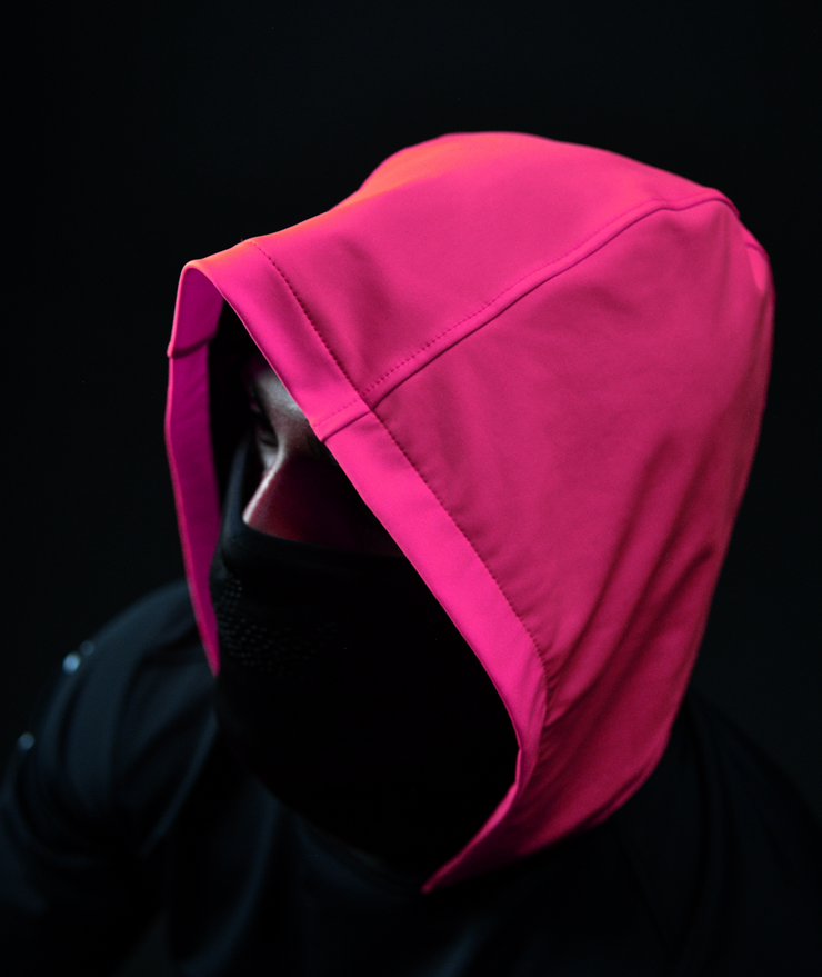 TRIDENT HOODED SHIRT |Black, Hot Pink | FSHNS