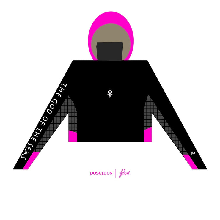 TRIDENT Women HOODED SHIRT |Black, Hot Pink | FSHNS